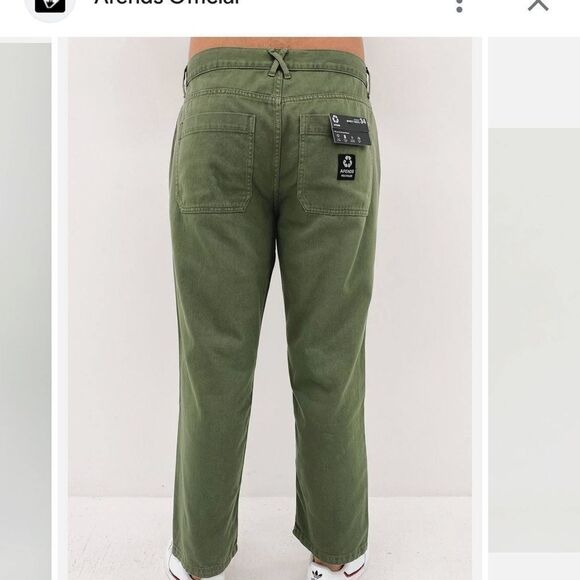 AFENDS NINETY TWOS RECYCLED TWILL RELAXED PANTS CYPRESS 34 NWT IN PKG - Picture 3 of 8